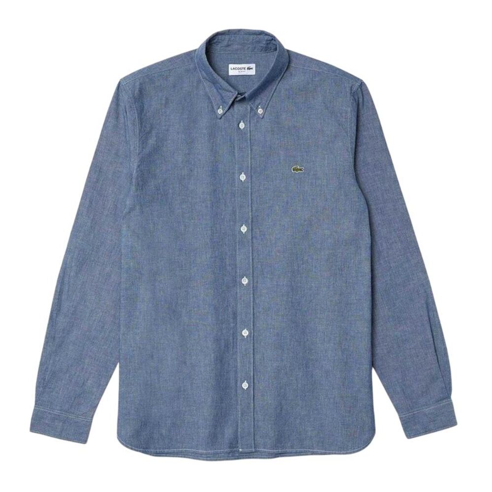 Lacoste Mens Chambray Slim Shirt / Blue